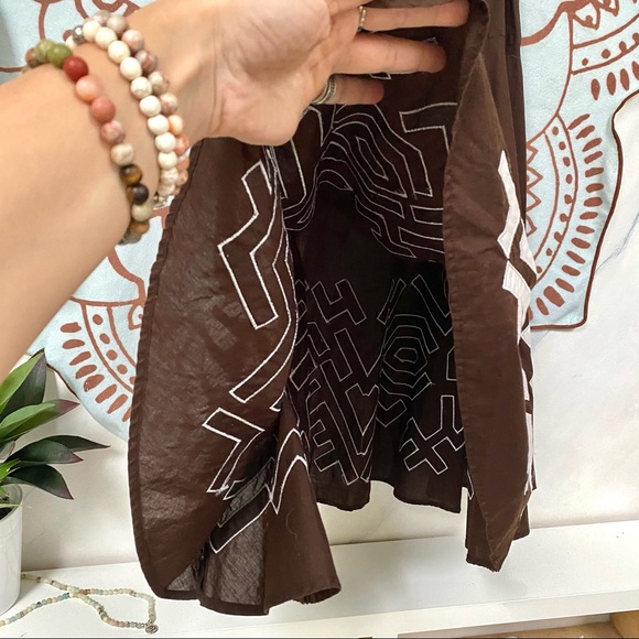 Beautiful trendy BOHO skirt w Aztec/ Native fell - Picture 6 of 10